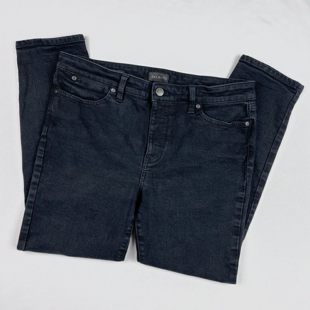 Talbots 10 Petite Slim Ankle Black Skinny Denim Jean